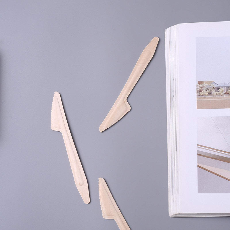 100 pcs Natural Birchwood Knives - Disposable Tableware BIRC_F025