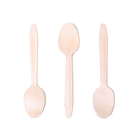 100 pcs Natural Birchwood Spoons - Disposable Tableware BIRC_F027