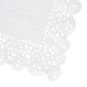 100 pcs Rectangular Disposable Paper Doilies Placemats with Lace Trim - White