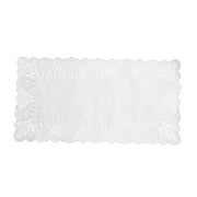 100 pcs Rectangular Disposable Paper Doilies Placemats with Lace Trim - White