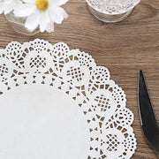 100 pcs Round Disposable Paper Doilies Placemats with Lace Trim