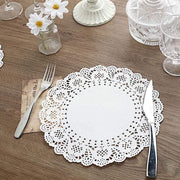 100 pcs Round Disposable Paper Doilies Placemats with Lace Trim