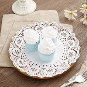 100 pcs Round Disposable Paper Doilies Placemats with Lace Trim