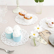 100 pcs Round Disposable Paper Doilies Placemats with Lace Trim