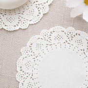 100 pcs Round Disposable Paper Doilies Placemats with Lace Trim