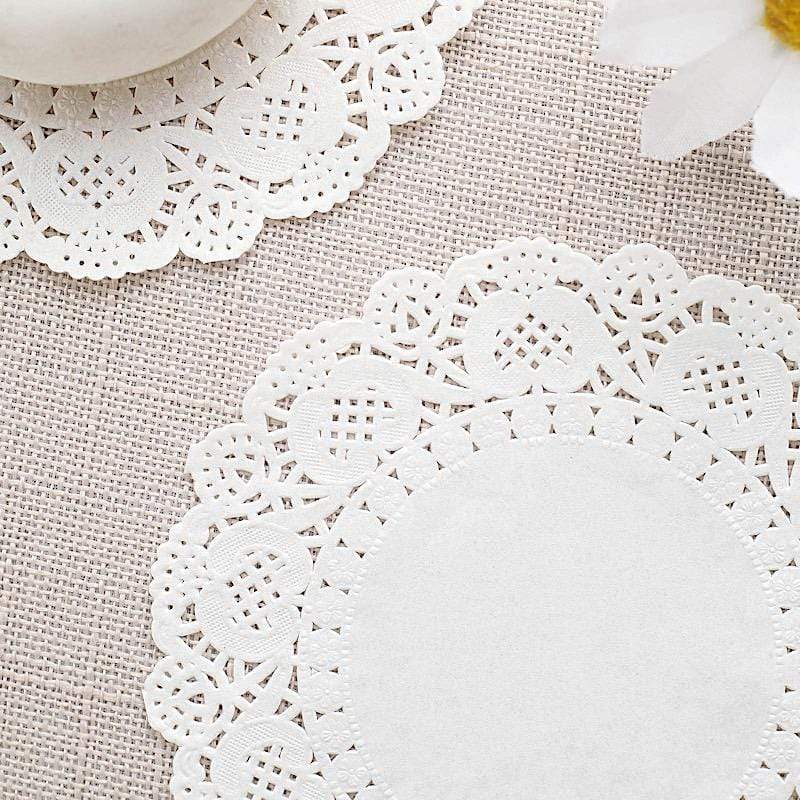 100 pcs Round Disposable Paper Doilies Placemats with Lace Trim