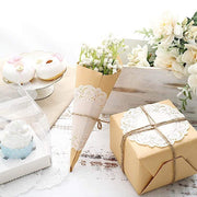 100 pcs Round Disposable Paper Doilies Placemats with Lace Trim