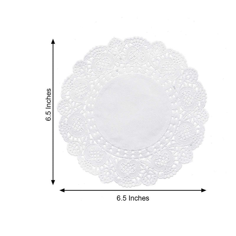 100 pcs Round Disposable Paper Doilies Placemats with Lace Trim