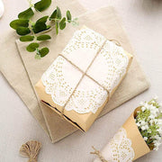 100 pcs Round Disposable Paper Doilies Placemats with Lace Trim