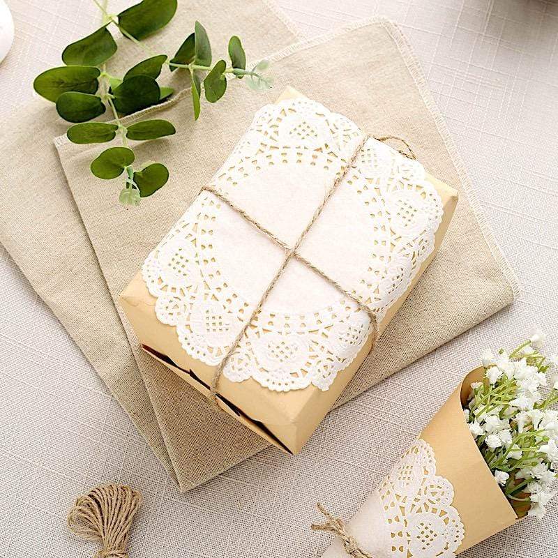 100 pcs Round Disposable Paper Doilies Placemats with Lace Trim