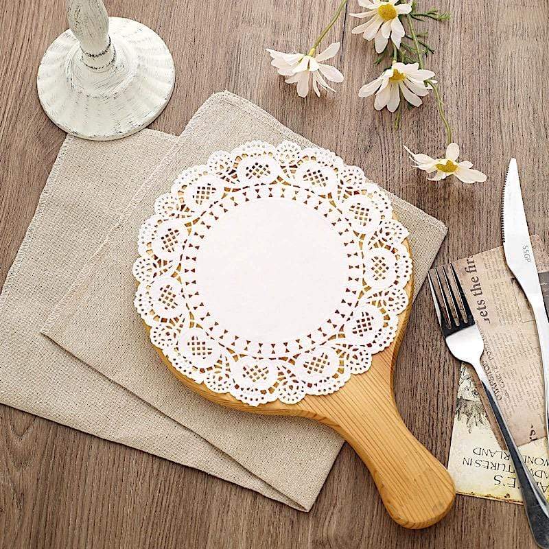 100 pcs Round Disposable Paper Doilies Placemats with Lace Trim