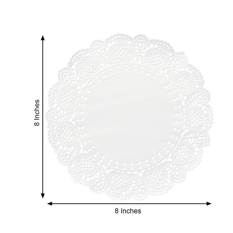 100 pcs Round Disposable Paper Doilies Placemats with Lace Trim