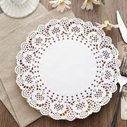100 pcs Round Disposable Paper Doilies Placemats with Lace Trim
