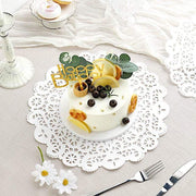 100 pcs Round Disposable Paper Doilies Placemats with Lace Trim