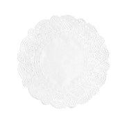 100 pcs Round Disposable Paper Doilies Placemats with Lace Trim DSP_PPDOL_RND01_4_WHT