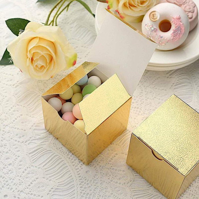 100 Wedding Favor Boxes 3" x 3" x 3" - Gold BOX_3X3_GOLD