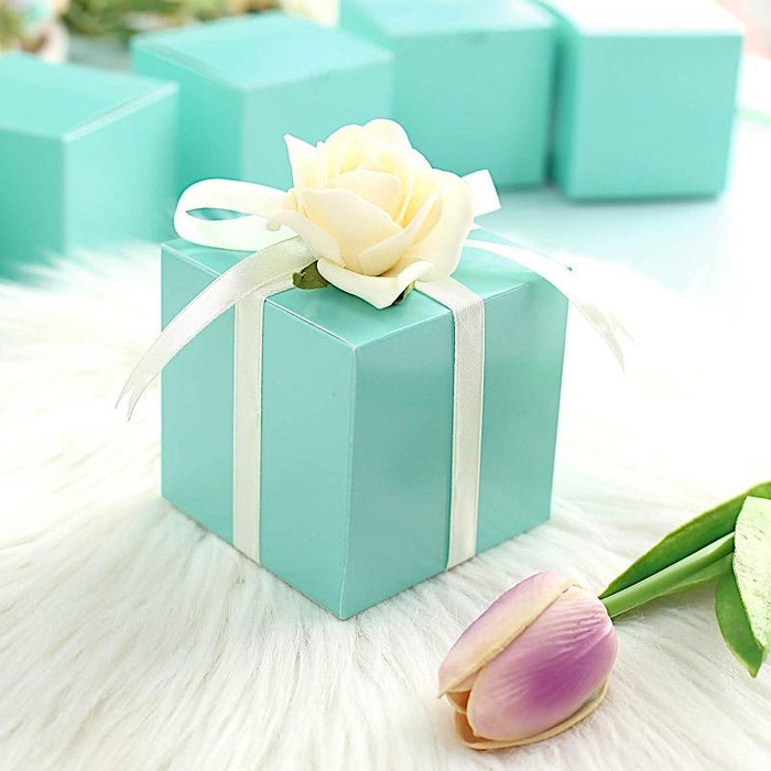 100 Wedding Favor Boxes 3" x 3" x 3" - Turquoise BOX_3x3_TURQ