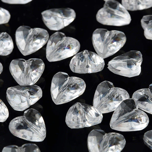 1000 pcs Acrylic Mini Hearts Beads - Clear ACRY_HRT_CLR