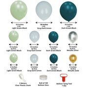 101 Double Layer Latex Balloons Garland Arch Party Decorations Kit - Green Gold Silver BLOON_KIT11_HNTSV