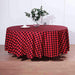 108" Checkered Gingham Polyester Round Tablecloth - Black and Red TAB_CHK108_BLKRED