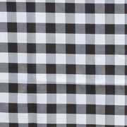 108" Checkered Gingham Polyester Round Tablecloth - Black and White TAB_CHK108_BLK