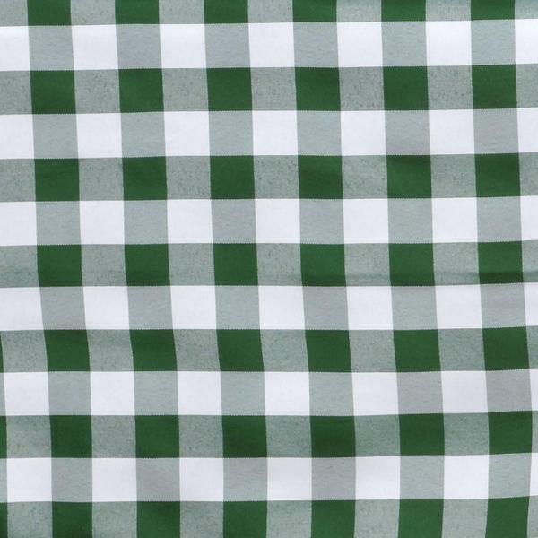 108" Checkered Gingham Polyester Round Tablecloth - Green and White TAB_CHK108_GRN