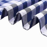 108" Checkered Gingham Polyester Round Tablecloth - Navy Blue and White TAB_CHK108_NAVY