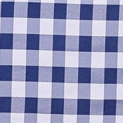 108" Checkered Gingham Polyester Round Tablecloth - Navy Blue and White TAB_CHK108_NAVY