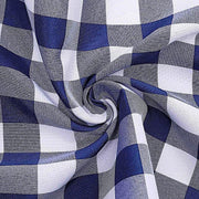 108" Checkered Gingham Polyester Round Tablecloth - Navy Blue and White TAB_CHK108_NAVY