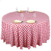 108" Checkered Gingham Polyester Round Tablecloth - Red and White TAB_CHK108_RED