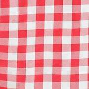 108" Checkered Gingham Polyester Round Tablecloth - Red and White TAB_CHK108_RED