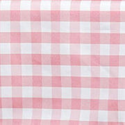 108" Checkered Gingham Polyester Round Tablecloth - Rose Quartz Pink and White TAB_CHK108_019
