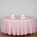 108" Checkered Gingham Polyester Round Tablecloth - Rose Quartz Pink and White TAB_CHK108_019
