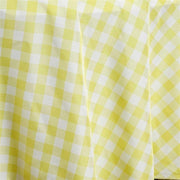 108" Checkered Gingham Polyester Round Tablecloth - Yellow and White TAB_CHK108_YEL