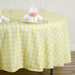 108" Checkered Gingham Polyester Round Tablecloth - Yellow and White TAB_CHK108_YEL