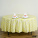 108" Checkered Gingham Polyester Round Tablecloth - Yellow and White TAB_CHK108_YEL