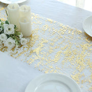 108" Metallic Foil Thin Mesh Polyester Table Runner