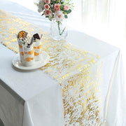 108" Metallic Foil Thin Mesh Polyester Table Runner