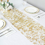 108" Metallic Foil Thin Mesh Polyester Table Runner