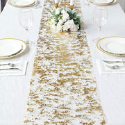 108" Metallic Foil Thin Mesh Polyester Table Runner