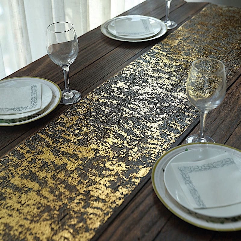 108" Metallic Foil Thin Mesh Polyester Table Runner