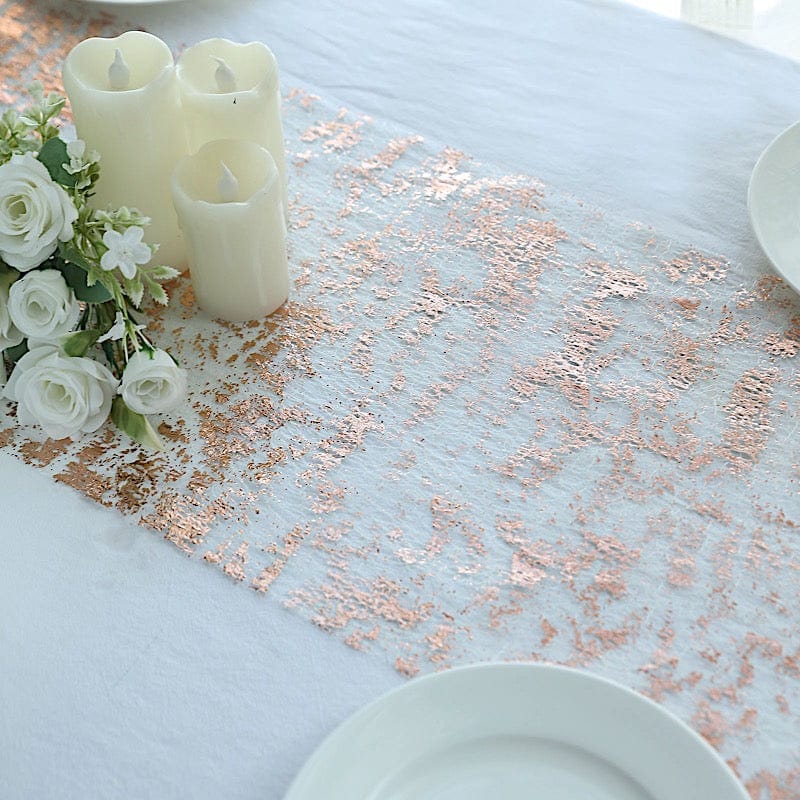 108" Metallic Foil Thin Mesh Polyester Table Runner