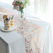 108" Metallic Foil Thin Mesh Polyester Table Runner