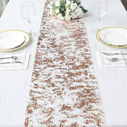 108" Metallic Foil Thin Mesh Polyester Table Runner