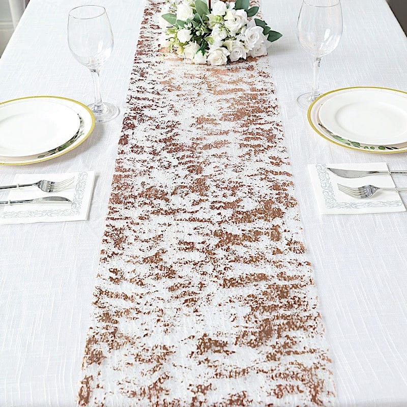 108" Metallic Foil Thin Mesh Polyester Table Runner