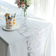 108" Metallic Foil Thin Mesh Polyester Table Runner