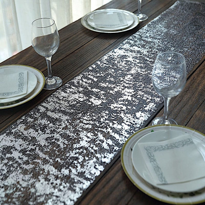 108" Metallic Foil Thin Mesh Polyester Table Runner