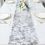 108" Metallic Foil Thin Mesh Polyester Table Runner