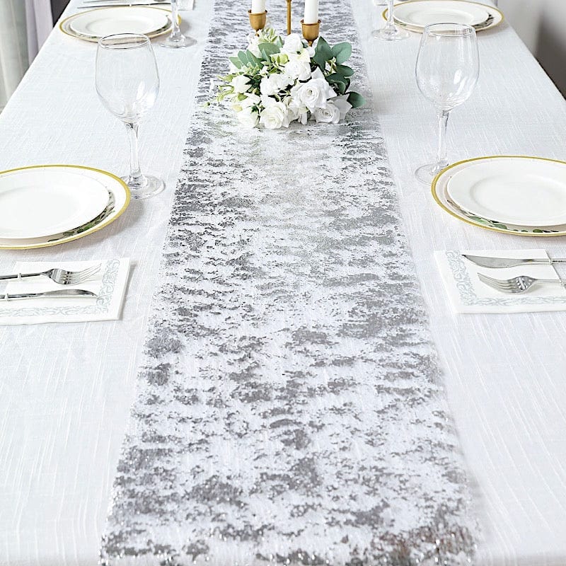 108" Metallic Foil Thin Mesh Polyester Table Runner