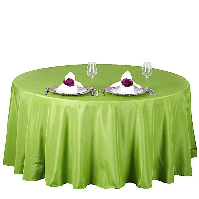 108" Polyester Round Tablecloth Wedding Party Table Linens - Apple Green TAB_108_APPL_POLY